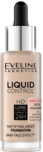 Eveline Cosmetics Liquid Control HD matujący podkład do twarzy z niacynamidem 010 Light Beige 32ml 1