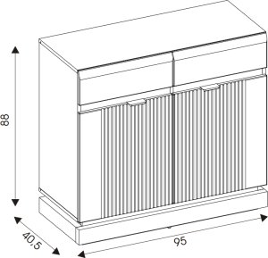 Komoda dwudrzwiowa z szufladami do pokoju Dąb Cremona Biały MILTON ML02 8