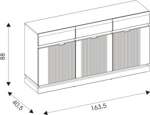 Komoda trzydrzwiowa z szufladami do salonu Dąb Cremona Antracyt MILTON ML03 8