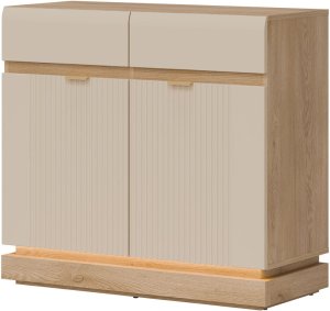 Komoda dwudrzwiowa z szufladami do pokoju Dąb Cremona Kaszmir MILTON ML02 2