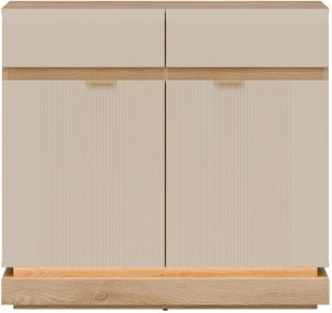 Komoda dwudrzwiowa z szufladami do pokoju Dąb Cremona Kaszmir MILTON ML02 4