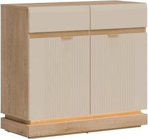 Komoda dwudrzwiowa z szufladami do pokoju Dąb Cremona Kaszmir MILTON ML02 6