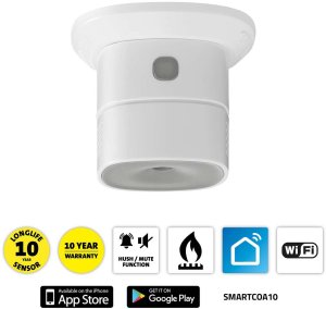 SmartLife carbon monoxide (CO) detector Wi-Fi battery CR123A 85 dB white 2