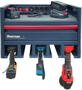 Szafka warsztatowa półka wisząca na elektronarzędzia z listwą zasilającą 8