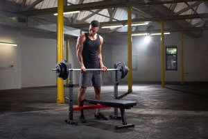 Ławka pod sztangę prosta płaska szeroka WB 1000 2