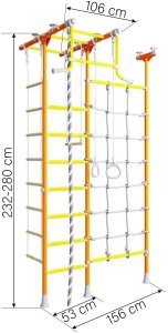 Drabinka gimnastyczna MERKURY 2 żółto-pomarańczowa z siatką | 100 kg 4