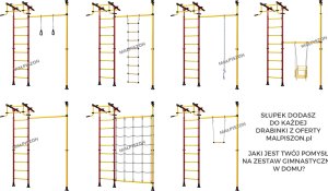 Drabinka gimnastyczna MERKURY 2 żółto-pomarańczowa z siatką | 100 kg 6
