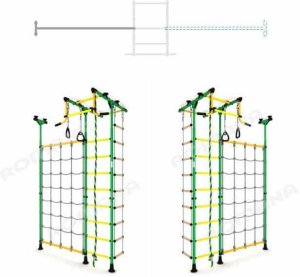 Drabinka gimnastyczna MERKURY 2 żółto-pomarańczowa z siatką | 100 kg 7