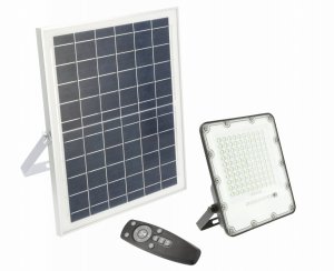 LED floodlight GTV BRAVOS solar-powered, IP65, 50W, 6400K, 500lm, 120deg, with remote control 1
