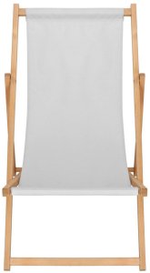 Leżak drewniany ogrodowy z 3-stopniową regulacją składany plażowy jasnoszary UNIWERSALNY 12