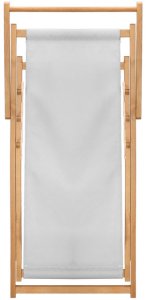 Leżak drewniany ogrodowy z 3-stopniową regulacją składany plażowy jasnoszary UNIWERSALNY 13