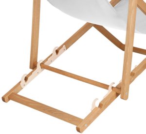 Leżak drewniany ogrodowy z 3-stopniową regulacją składany plażowy jasnoszary UNIWERSALNY 7