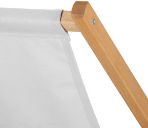 Leżak drewniany ogrodowy z 3-stopniową regulacją składany plażowy jasnoszary UNIWERSALNY 8