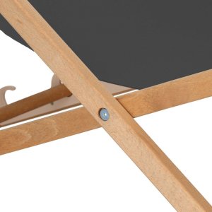 Leżak drewniany ogrodowy z 3-stopniową regulacją składany plażowy grafitowy UNIWERSALNY 4