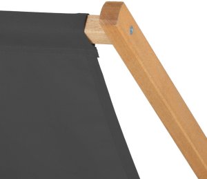 Leżak drewniany ogrodowy z 3-stopniową regulacją składany plażowy grafitowy UNIWERSALNY 5