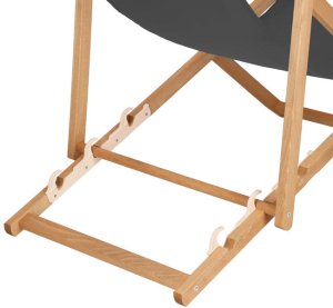 Leżak drewniany ogrodowy z 3-stopniową regulacją składany plażowy grafitowy UNIWERSALNY 6