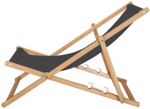 Leżak drewniany ogrodowy z 3-stopniową regulacją składany plażowy grafitowy UNIWERSALNY 10