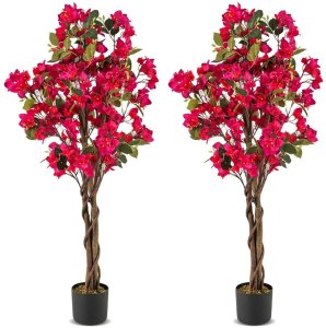 Sztuczne drzewka z kwiatami bugenwilla 120 cm zestaw 2 szt. 1
