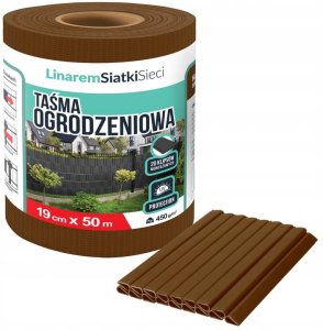 TAŚMA OGRODZENIOWA BRĄZOWA 19cmx50m OSŁONA NA OGRODZENIE PANELOWE PŁOT +UV 1
