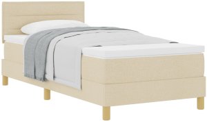 vidaXL Kremowe łóżko kontynentalne z materacem 80x200 cm 2
