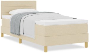 vidaXL Kremowe łóżko kontynentalne z materacem 80x200 cm 4