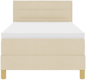 vidaXL Kremowe łóżko kontynentalne z materacem 80x200 cm 8
