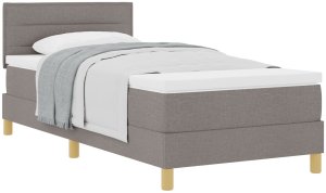 vidaXL Łóżko Box Spring z materacem taupe 80x200 cm Tkanina 2