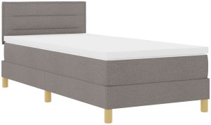 vidaXL Łóżko Box Spring z materacem taupe 80x200 cm Tkanina 3