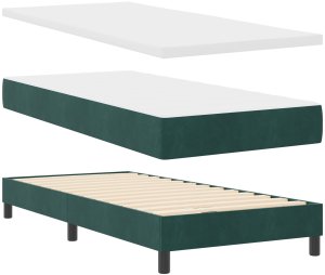 Box Spring z Materacem vidaXL Zielony 80x200 cm Aksamit 6