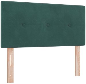 Box Spring łóżko z materacem ciemnozielone małe podwójne aksamitne 7