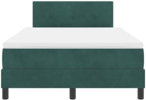 Box Spring łóżko z materacem ciemnozielone małe podwójne aksamitne 8