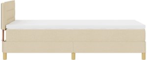 vidaXL Łóżko sprężynowe z materacem i LED Kremowe 80x200 cm Tkanina 9