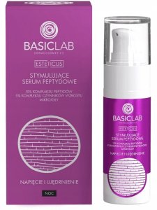 BASICLAB_Dermocosmetics Esteticus stymulujące serum peptydowe 15% peptydów, 5% kompleksu czynników wzrostu, mikroigły Napięcie i Ujędrnienie 30ml 1