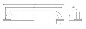 Basic Poręcz dla niepełnosprawnych prosta 60cm PSP 666 3
