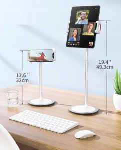 Regulowany Wysoki Stojak Statyw Na Tablet Telefon Max 49cm 360 Stopni / S3e 11