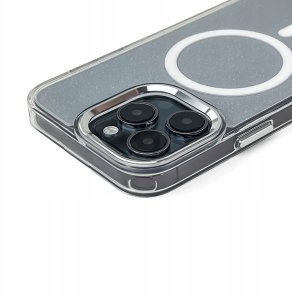 Etui brokatowe Glitter Case z MagSafe na Samsung Galaxy A56 5G - białe 3