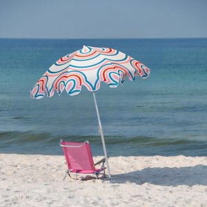 ProGarden PARASOL PLAŻOWO OGRODOWY 160CM PASEK NIEBIESKO RÓŻOWY 5