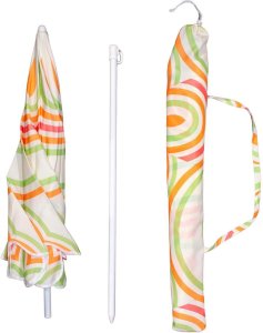 ProGarden Parasol plażowo ogrodowy 160CM pomarańczowo zielony 2