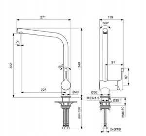 MIXER KITCHEN CERALOOK BC174AA 2