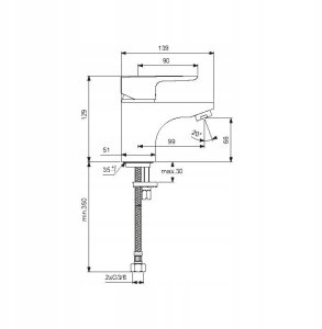 Bateria umywalkowa Ideal Standard MIXER WASHBASIN CERAFINE 0 BC554AA 12