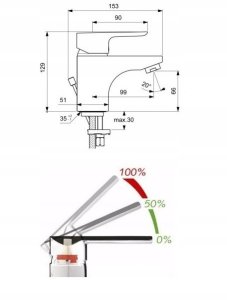 Bateria umywalkowa Ideal Standard MIXER WASHBASIN CERAFINE 0 BC554AA 9