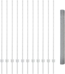 vidaXL Ogrodzenie z drutu wzmacnianego z 22 słupkami U Srebrne 1.4x25 m Stal 2