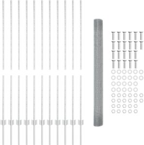 vidaXL Ogrodzenie z drutu wzmacnianego z 22 słupkami U Srebrne 1.4x25 m Stal 4