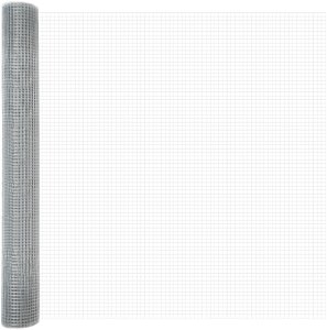 vidaXL Ogrodzenie z drutu wzmacnianego z 22 słupkami U Srebrne 1.4x25 m Stal 5