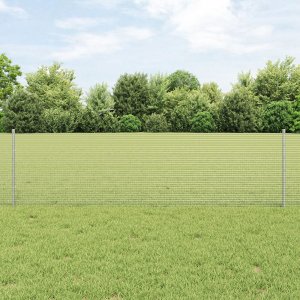 Ogrodzenie z drutu spawanego  z 44 słupkami U Srebrny 0.6x100 m Stal 1