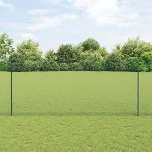 5 szt. słupków ogrodzeniowych U-Channel zielone 140 cm stalowe, Ogrodzenie sześciokątne zielone 1,4x10 m stalowe 1
