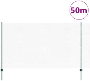 Słupki ogrodzeniowe 11 szt. U-Channel Zielone 140 cm Stal, Sześciokątne ogrodzenie Zielone 1.4x50 m Stal 3