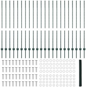 Słupki ogrodzeniowe 11 szt. U-Channel Zielone 140 cm Stal, Sześciokątne ogrodzenie Zielone 1.4x50 m Stal 4