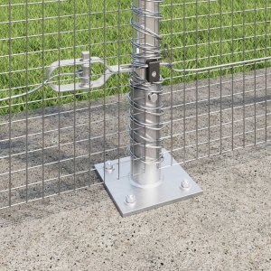 vidaXL Ogrodzenie z drutu spawanego z 13 słupkami z flanszą 1,5x25 m 4