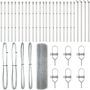 vidaXL Ogrodzenie siatkowe z 13 słupkami 0.4x50 m Stal ocynkowana 2